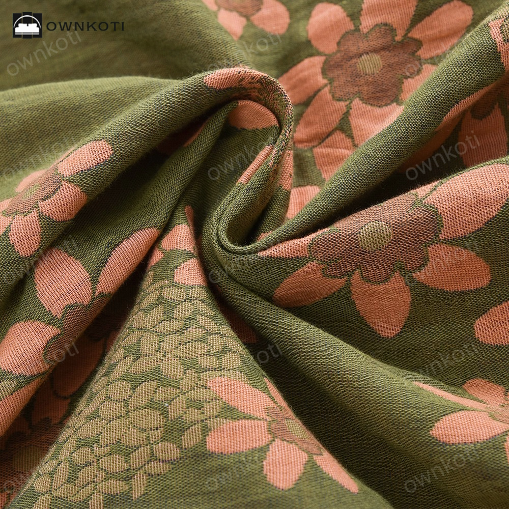 Jacquard Floral Gauze Lightweight Bathrobe