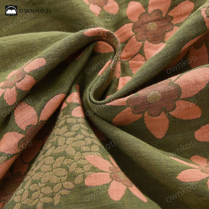 Jacquard Floral Gauze Lightweight Bathrobe