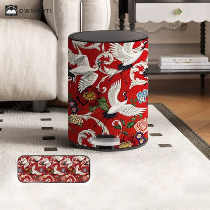 Double Barrel Vintage Floral Durable Trash Bin