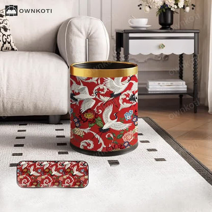 Double Barrel Vintage Floral Durable Trash Bin