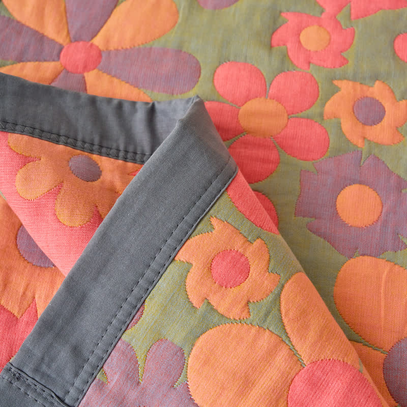 Refresh Floral Cotton Gauze Comfy Soft Blanket