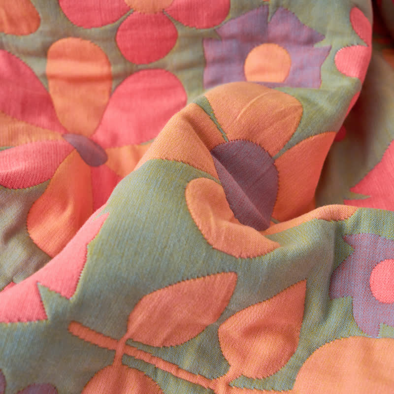 Refresh Floral Cotton Gauze Comfy Soft Blanket
