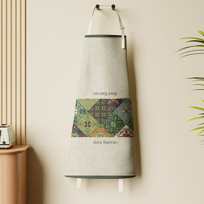 Retro Geometric Pattern Waterproof Kitchen Apron