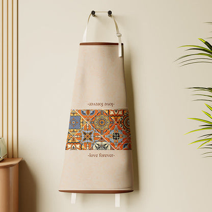 Retro Geometric Pattern Waterproof Kitchen Apron