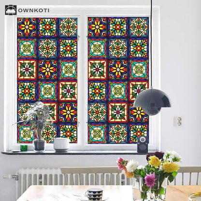 Exotic Stained Privacy Static Frosted Film