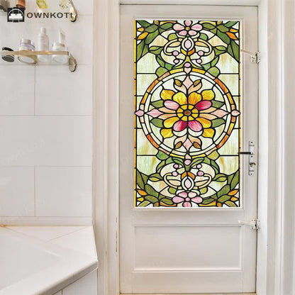 Retro Baroque Style Static Privacy Film