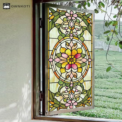 Retro Baroque Style Static Privacy Film