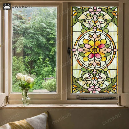 Retro Baroque Style Static Privacy Film