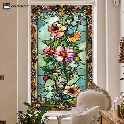 Baroque Floral Static Frosted Privacy Film