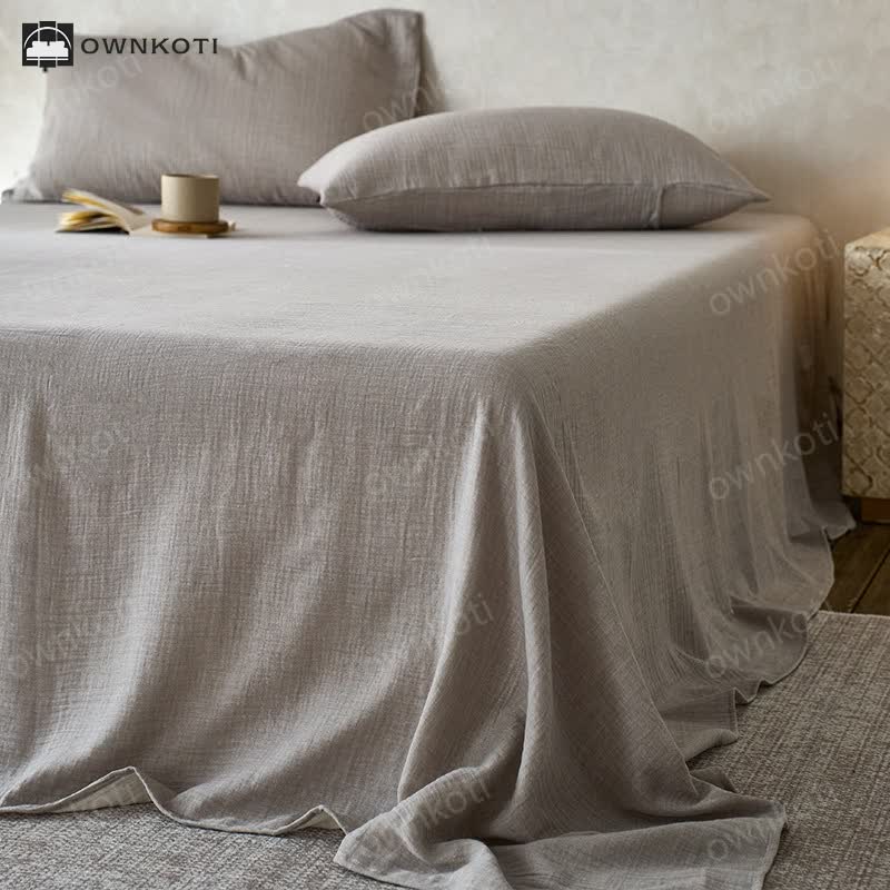 Solid Color Double Layer Cotton Gauze Coverlet