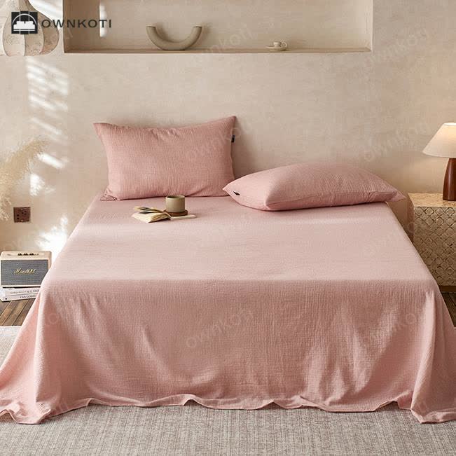 Solid Color Double Layer Cotton Gauze Coverlet