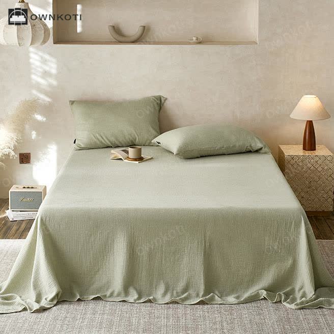 Solid Color Double Layer Cotton Gauze Coverlet