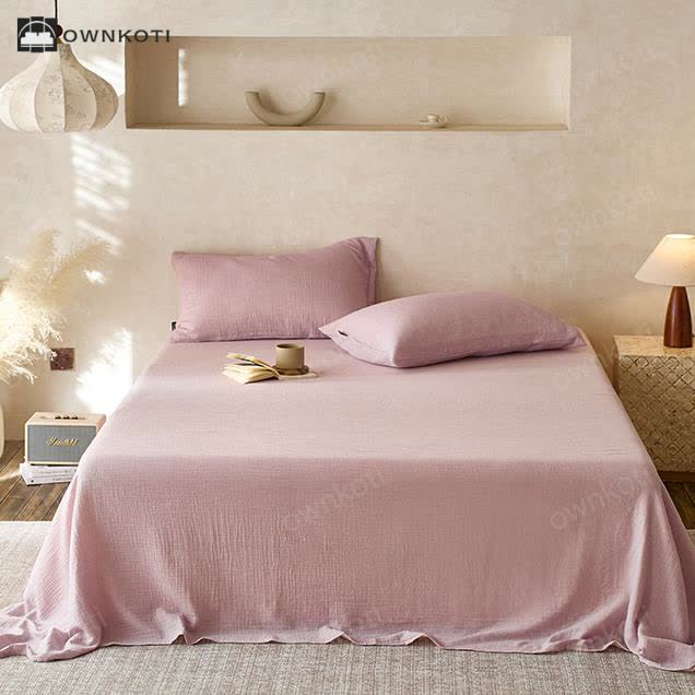 Solid Color Double Layer Cotton Gauze Coverlet