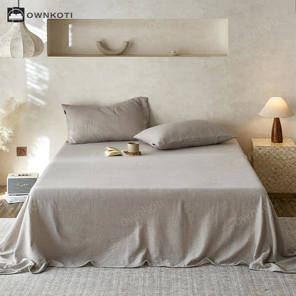 Solid Color Double Layer Cotton Gauze Coverlet