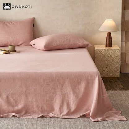 Solid Color Double Layer Cotton Gauze Coverlet