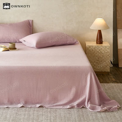 Solid Color Double Layer Cotton Gauze Coverlet