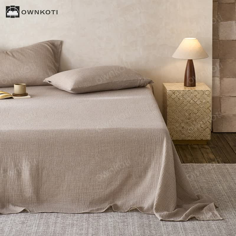 Solid Color Double Layer Cotton Gauze Coverlet