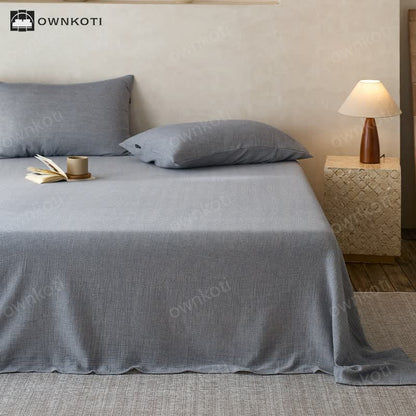 Solid Color Double Layer Cotton Gauze Coverlet