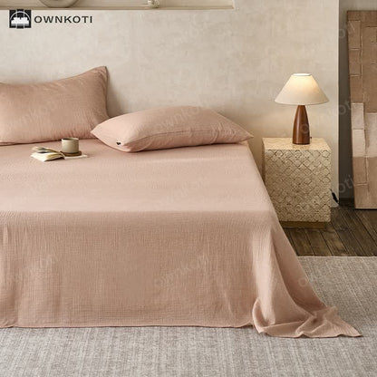 Solid Color Double Layer Cotton Gauze Coverlet