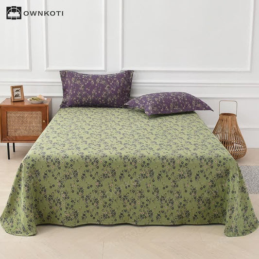 Jacquard Yarn-dyed Cotton Gauze Floral Coverlet