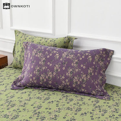 Jacquard Yarn-dyed Cotton Gauze Floral Coverlet