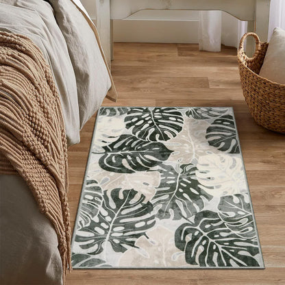 Tropical Color Leaves Flowers Rug