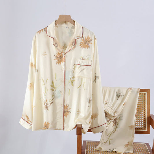 Pastoral Satin Soft Casual Pajama Set