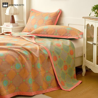 Reversible Vintage Cotton Gauze Jacquard Quilt