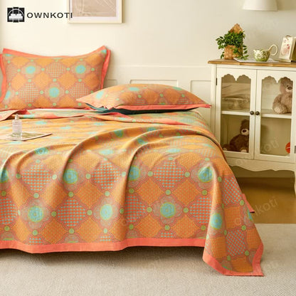 Reversible Vintage Cotton Gauze Jacquard Quilt