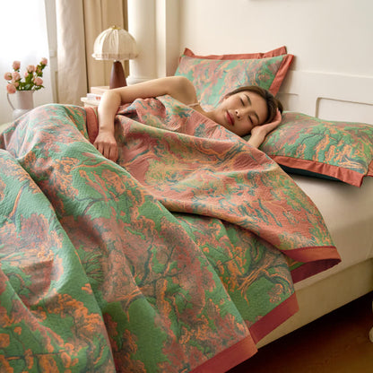 Forest Series Cotton Gauze Reversible Quilt