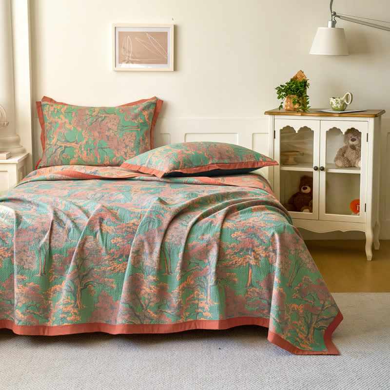 Forest Series Cotton Gauze Reversible Quilt