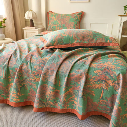 Forest Series Cotton Gauze Reversible Quilt