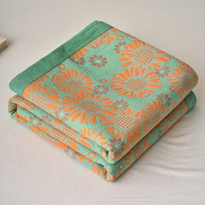 Reversible Yarn-dyed Daisy Cotton Gauze Quilt