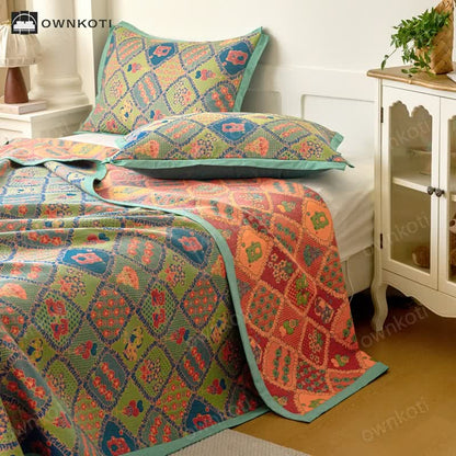 Double Layer Gauze Jacquard Bear Cotton Quilt