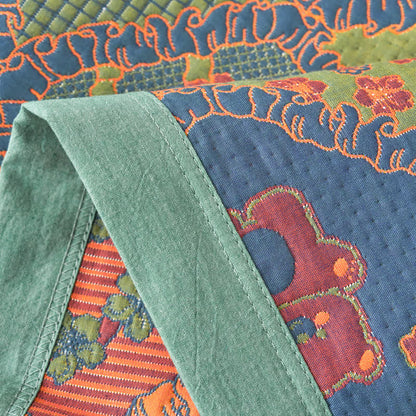 Double Layer Gauze Jacquard Bear Cotton Blanket