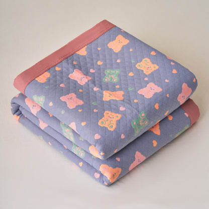 Jacquard Bear Cotton Gauze Reversible Quilt