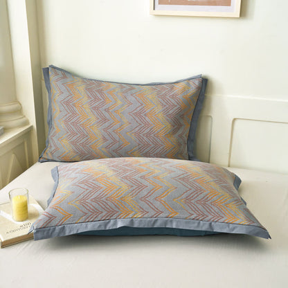 Chevron Pattern Cotton Gauze Jacquard Quilt