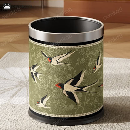 Rural Stainless Steel Leather Durable Trash Bin