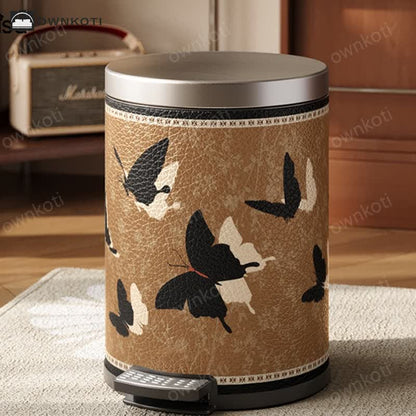 Rural Stainless Steel Leather Durable Trash Bin