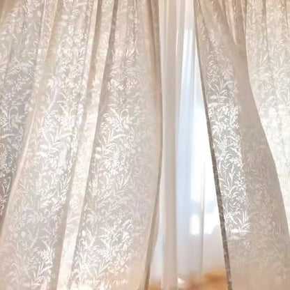 Branches Leaves Hollow Out Sheer Gauze Curtain