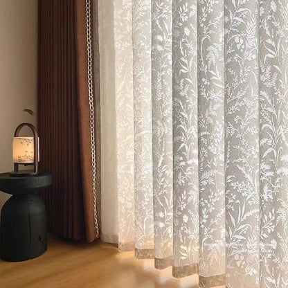 Branches Leaves Hollow Out Sheer Gauze Curtain