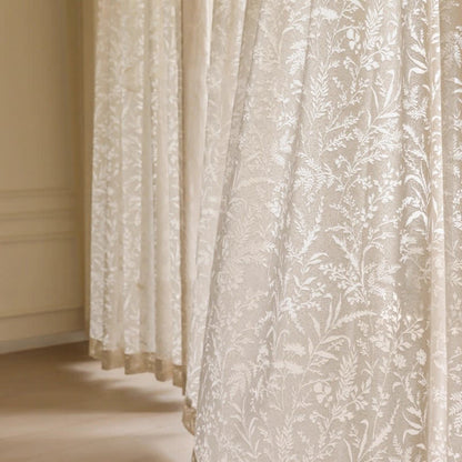 Branches Leaves Hollow Out Sheer Gauze Curtain