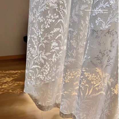 Branches Leaves Hollow Out Sheer Gauze Curtain