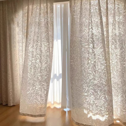 Branches Leaves Hollow Out Sheer Gauze Curtain