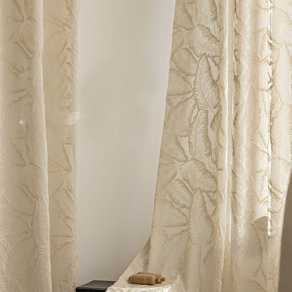 French Vintage Floral Leaf Sheer Gauze Curtain