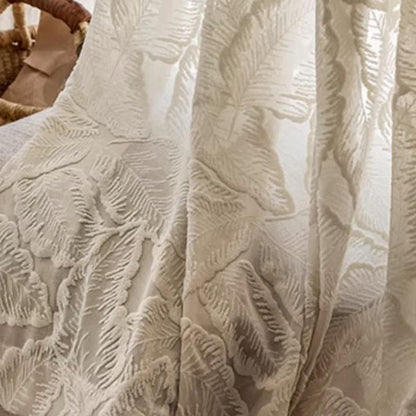 French Vintage Floral Leaf Sheer Gauze Curtain