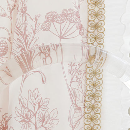 French Rustic Style Pinecone Ruffle Gauze Curtain