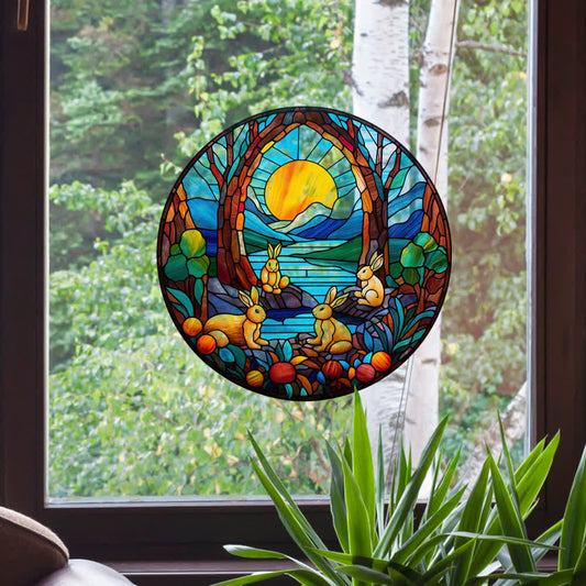 Easter Bunny Removable Static Window Sticker