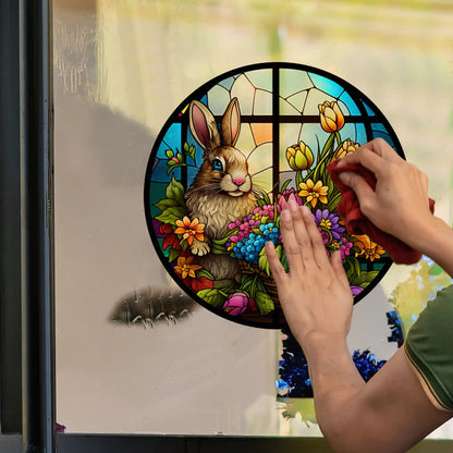 Easter Bunny Decorative Static Window Sticker