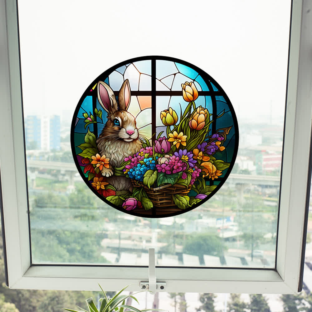 Easter Bunny Decorative Static Window Sticker